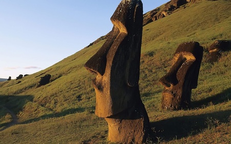 moai statues - face, stone