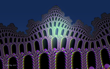 Coliseum - fractal, dark, pink, blue, colisseum, architecture, fractals cg, coliseum