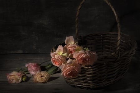 Beautiful Flowers - flowers, bouquet, basket, roses