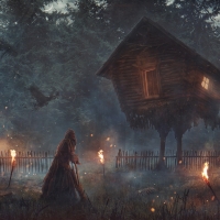 Hut with chicken kegs
