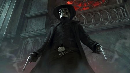 The gunslinger - hat, black, gunslinger, eluas ravanetti, death, fanrasy, skull