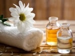 White towel and flower