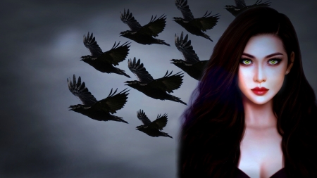 Raven After - vampire, birds, gothic, raven