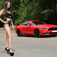 Bikini Model ~ Li Moon and a Mustang