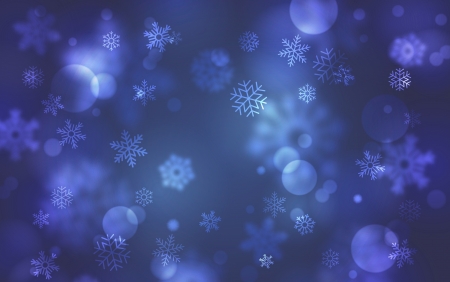 :-) - bokeh, snowflake, iarna, blue, luminos, winter, texture