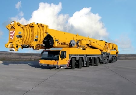 largest mobile crane in the world - yellow, photo, work equipment, mobile crane