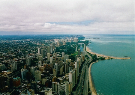 Chicago and Lake Michigan - August 2004 - illinois, usa, lake michigan, chicago