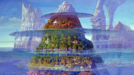 The Mountain Of Life - the phases of life, art, fantasy, luminous