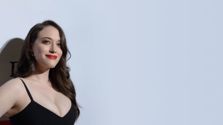 Kat Dennings - Kat Dennings, dress, brunette, close up, actress, simple background