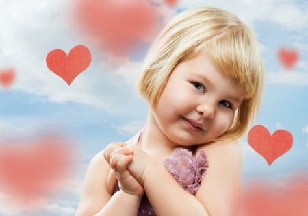 Little Girl - hearts, smile, child, cute, happy