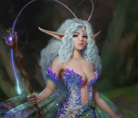 Elf queen - iqnatius budi, fantasy, elf, fairy, luminos, queen