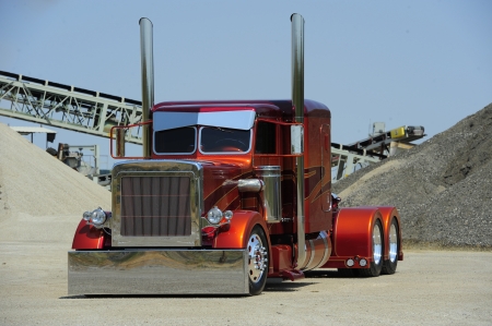 peterbilt - truck, gravel, peterbilt, rig