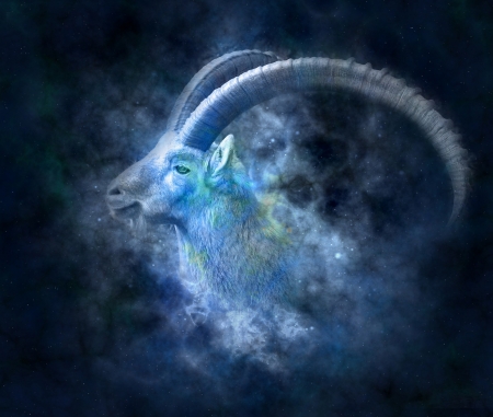 Zodiac ~ Capricorn - zodiac, blue, capricorn, fantasy, horns