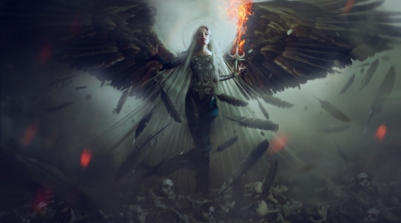 Nyx - carlos quevedo, fantasy, wings, girl, ange, nyx, luminos