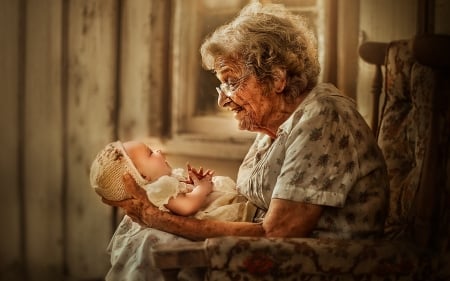 Grandma and Baby - family, love, baby, grandma