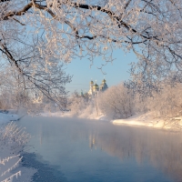 Church by Winter River