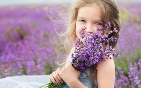 Little Girl - mood, flowers, child, girl