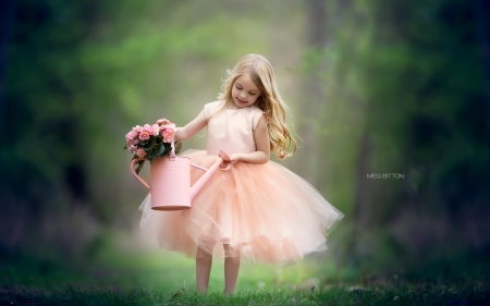 Little Girl - flowers, child, girl, nature