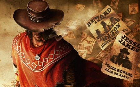 the gunslinger - fantasy, man, art, cigar