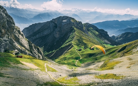 Paraglider in Mountains