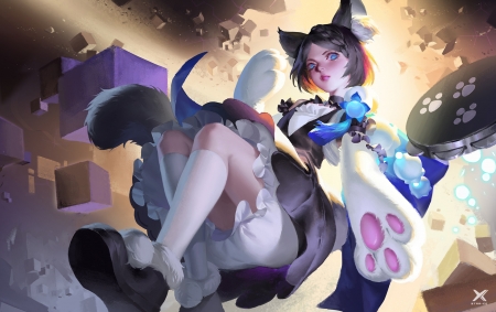 Catgirl - paw, cat, girl, luminos, star academy, fantasy