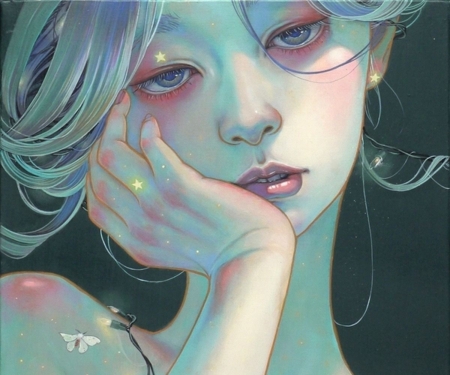 Little lights - face, art, girl, portrait, miho hirano, hand, mihohirano, lights