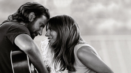 A Star Is Born (2018) - movie, couple, lady gaga, bw, bradley cooper, a star is born, poster