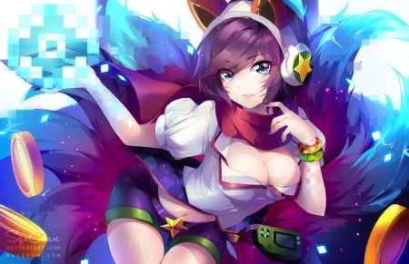 Arcade ahri - foxgirl, anime, league of legends, ahri