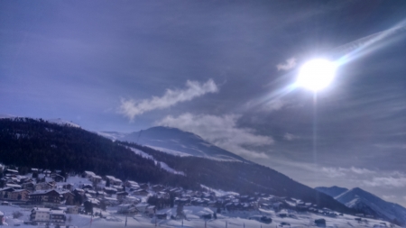 Sunshine in mountain...ciao... - waterfall, rainbow, River, sea, mountain, sky