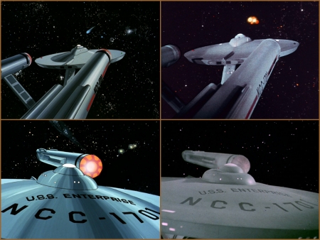 Animated and Live Action Versions of The Starship Enterprise