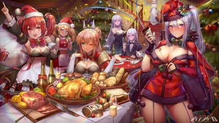 xmas party - anime, party, ecchi, xmas