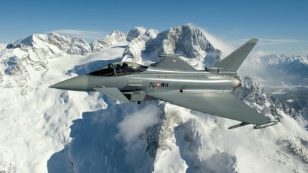 Fighter Jet over the Mountains