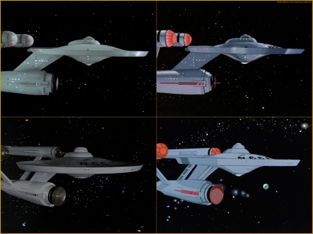 Live Action and Animated Starship Enterprise - tas, animated star trek, star trek, enterprise, tos