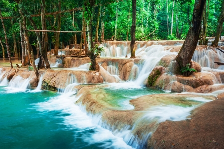 Water ~ falls - forest, tropics, river, trees, amazing