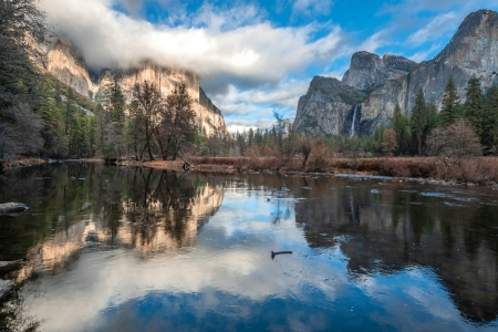 Yosemite Nat'l. Park, California - usa, nature, lake, mountains, reflection