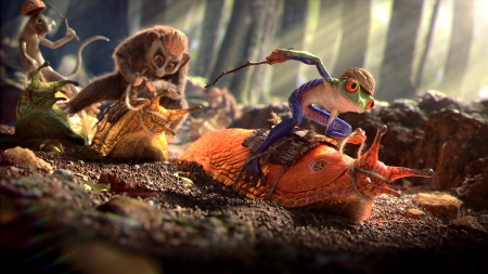 slug race - fantasy, slug race, orange, fabricio moraes, frog