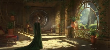 :) - fantasy, room, tyler thull, luminos, girl, princess, art, green