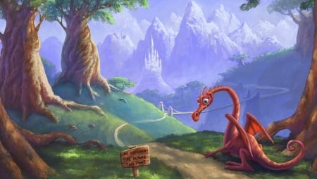 :-) - fantasy, art, dragon, funny