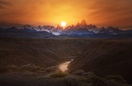 Sunset - Sunset, orange, nature, amazing