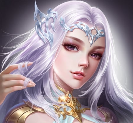 Fantasy girl - face, fantasy, hand, luminos, girl