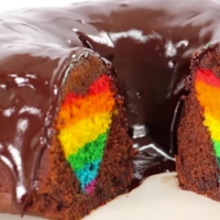 Rainbow Heart Surprise Cake