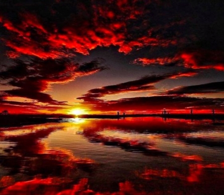 Red Sunset Sunsets Nature Background Wallpapers On Desktop Nexus 
