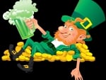 LEPRECHAUN WITH A  BEER