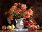 Still life with dahlias