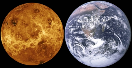 Venus,Earth - fun, cool, venus, space, planet, earth