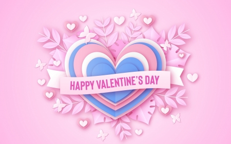 :) - heart, blue, word, valentine, card, pink