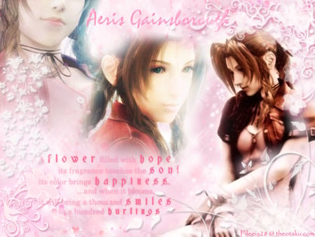 Aeris in Pink - game, female, girl, aeris, pink, final fantasy, video game