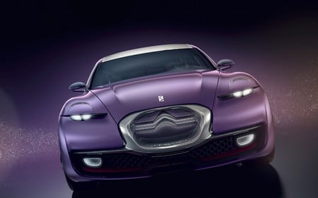 Citroen Concept Car - car, purple, citroen