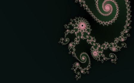 Fractal Applique - fractal, spirals, sparkle, gren, cg, julia, fractals, dark, array, pink, julias, spiral