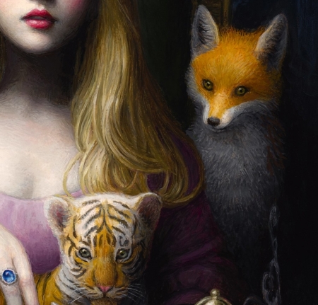 Alice (detail) - vulpe, pictura, fox, painting, chie yoshii, alice, art, tiger